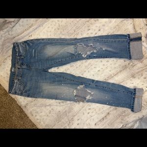 BDG distressed boyfriend jeans cuffed